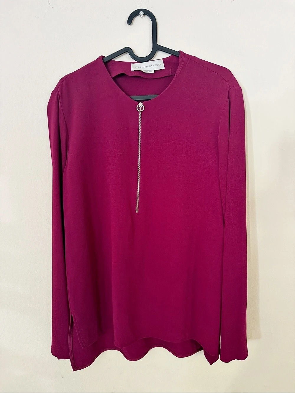 Stella McCartney Long Sleeve Zip Blouse in Pink Size 40 Like New